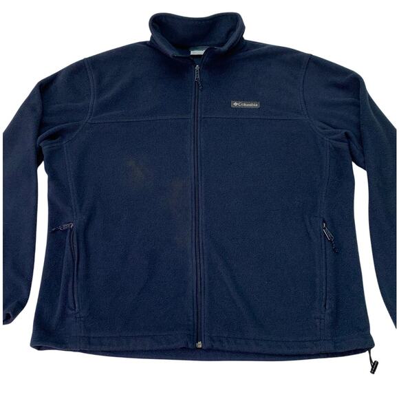 Columbia Mens XL Navy Blue Full Zip Long Sleeve Jacket Cinch Waist READ - Picture 1 of 11